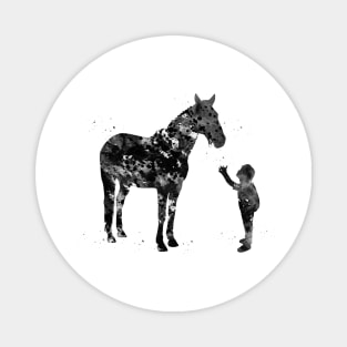 Little boy with horse Magnet